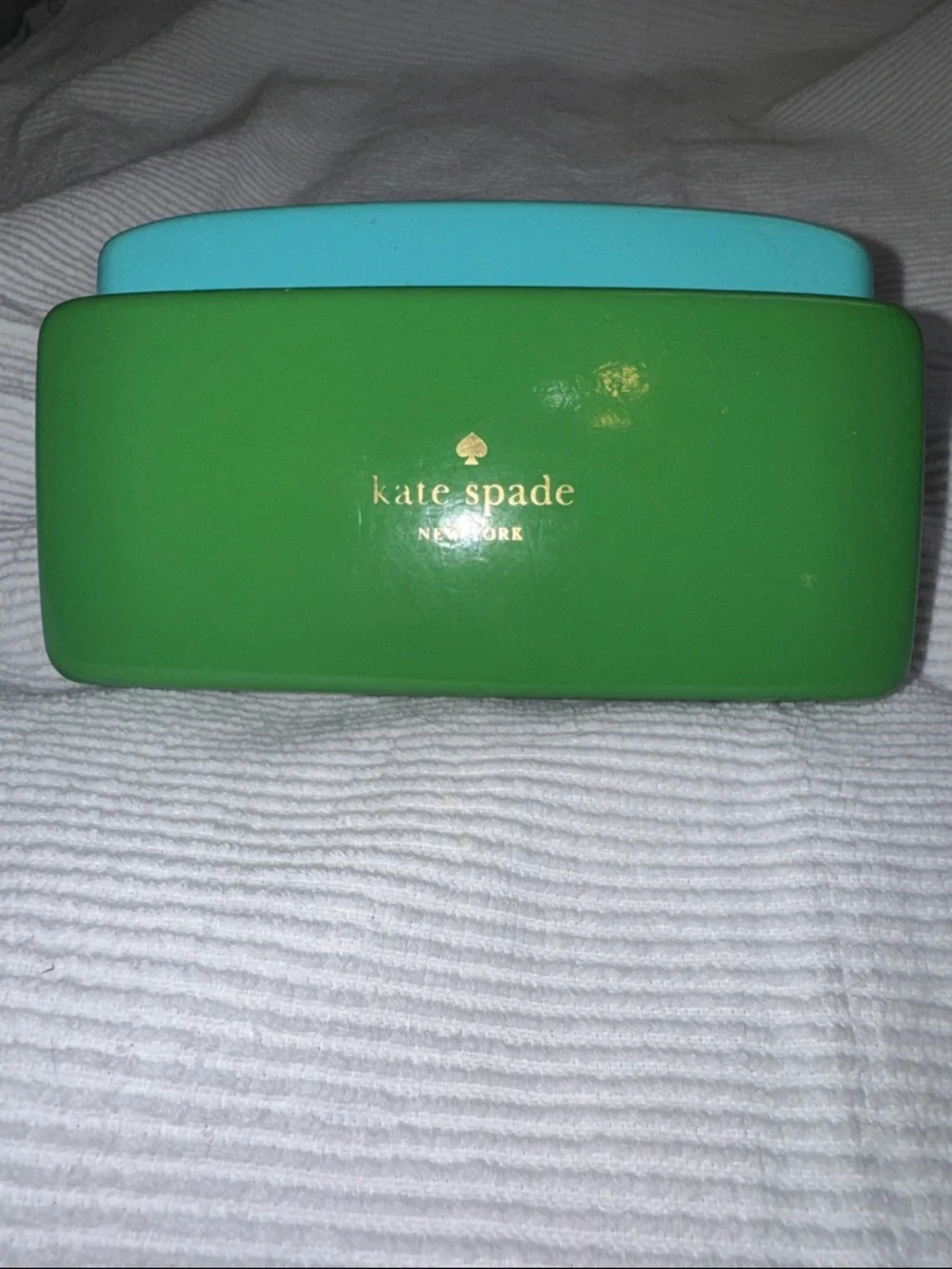 Kate Spade teal & green sunglasses case